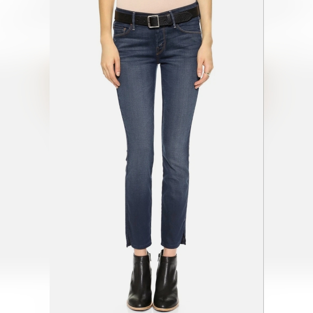 Mother Denim The Vamp Ankle Slit Skinny Jeans Size 24 Gift Wrapped Medium Wash